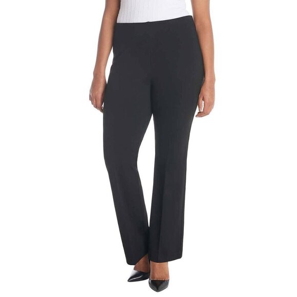 Hilary Radley Wide Leg Pull On Textured Black Comfort Pants Women's Large - Picture 1 of 11